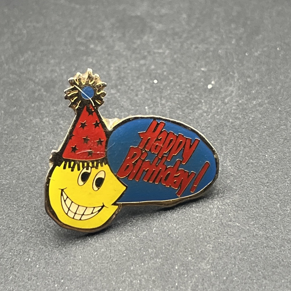 Walmart Smiley Mascot Happy Birthday Lapel Hat Pin